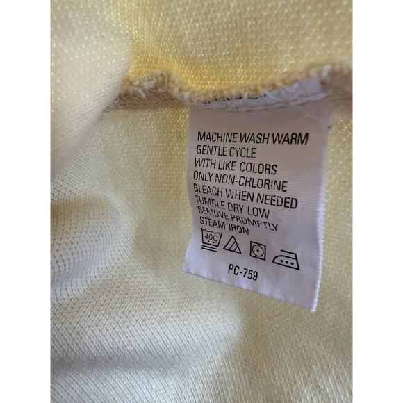 Mens IZOD Polo Shirt Size Medium Silk Yellow Short Sleeve - Picture 7 of 12